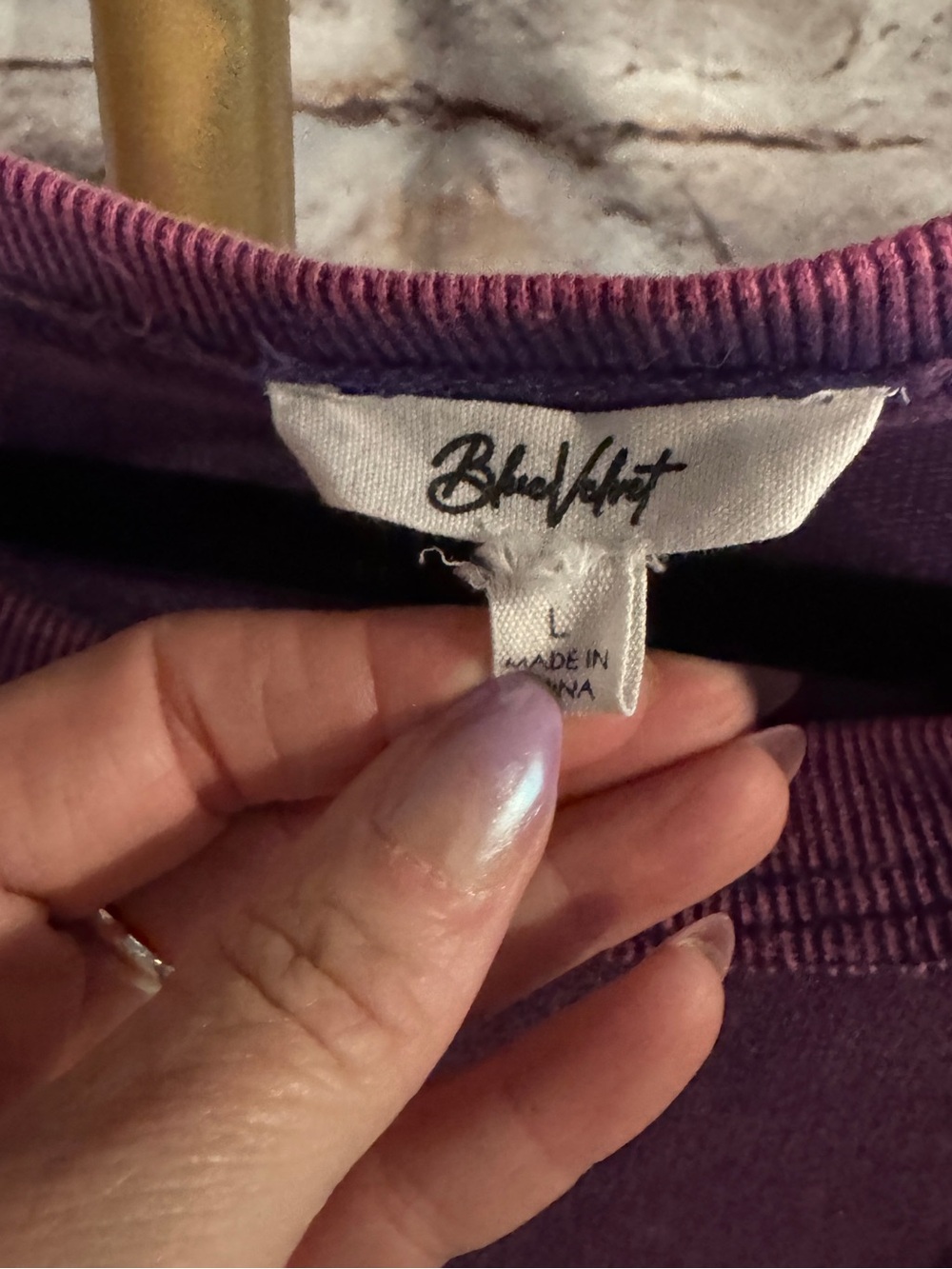 Blue Velvet - Floral Patch Detail Pullover - Purple - L - NWOT - Picture 2 of 9